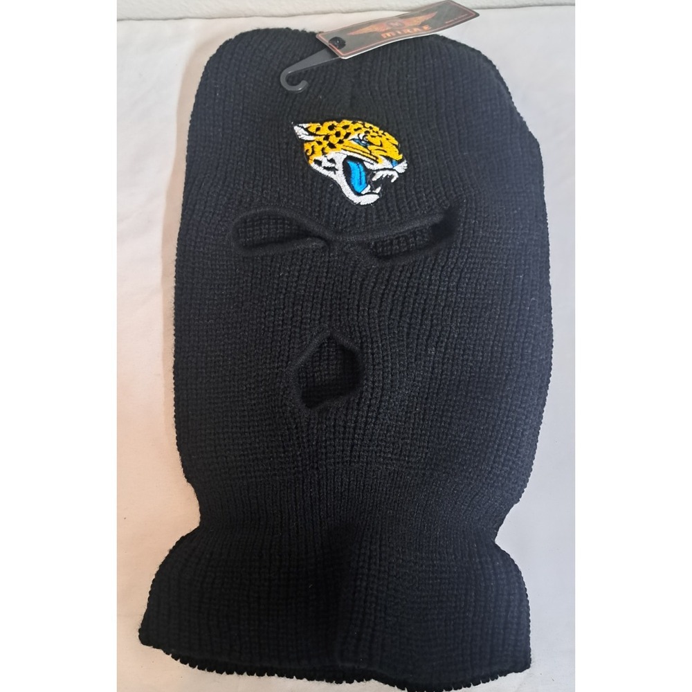 Jacksonville Jaguars Ski Mask Black Balaclava 3 Hole NFL Beanie NWT